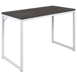 Flash Furniture - Kimberly Rectangle Industrial Laminate  Office Desk - Rustic Gray Top/White Frame - Front_Zoom