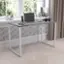Alt View 12. Alamont Home - Kimberly Rectangle Industrial Laminate  Office Desk - Rustic Gray Top/White Frame.