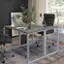 Alt View 14. Alamont Home - Kimberly Rectangle Industrial Laminate  Office Desk - Rustic Gray Top/White Frame.