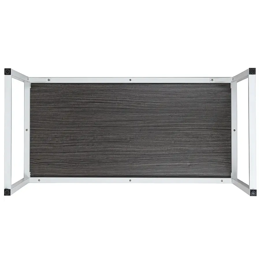 Alt View 19. Alamont Home - Kimberly Rectangle Industrial Laminate  Office Desk - Rustic Gray Top/White Frame.