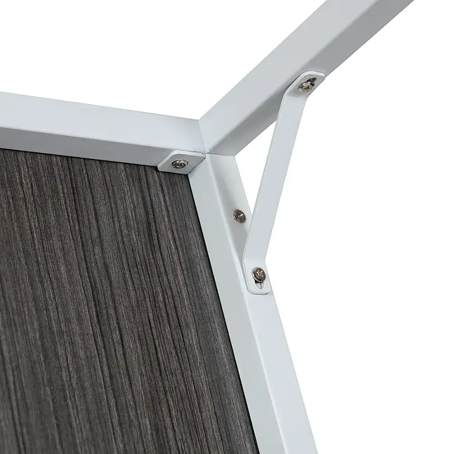 Alt View 20. Alamont Home - Kimberly Rectangle Industrial Laminate  Office Desk - Rustic Gray Top/White Frame.