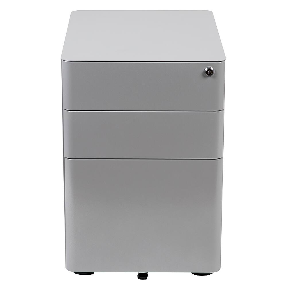 Alt View 11. Alamont Home - Warner Modern Steel 3-Drawer Filing Cabinet - Gray.