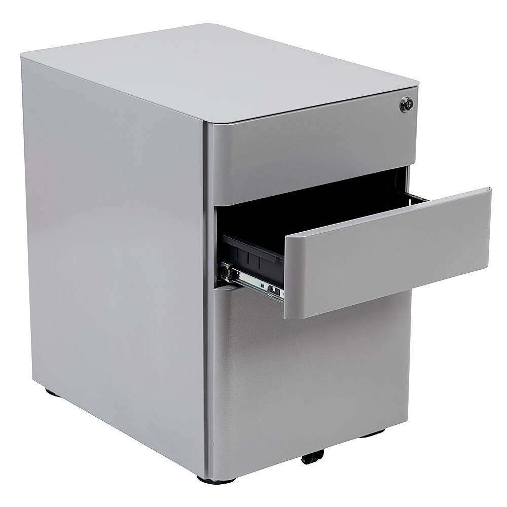 Alt View 15. Alamont Home - Warner Modern Steel 3-Drawer Filing Cabinet - Gray.