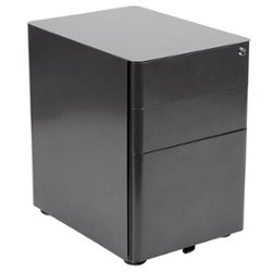 Flash Furniture - Warner Modern Steel 3-Drawer Filing Cabinet - Black - Front_Zoom