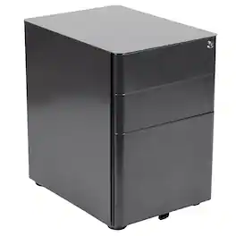 Alamont Home - Warner Modern Steel 3-Drawer Filing Cabinet - Black