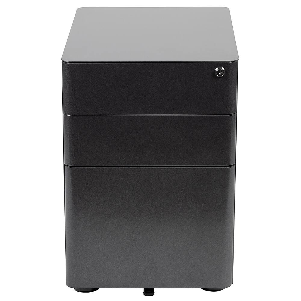 Alt View 11. Alamont Home - Warner Modern Steel 3-Drawer Filing Cabinet - Black.