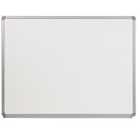 Flash Furniture - 4' W x 3' H Porcelain Magnetic Marker Board - White - Front_Zoom