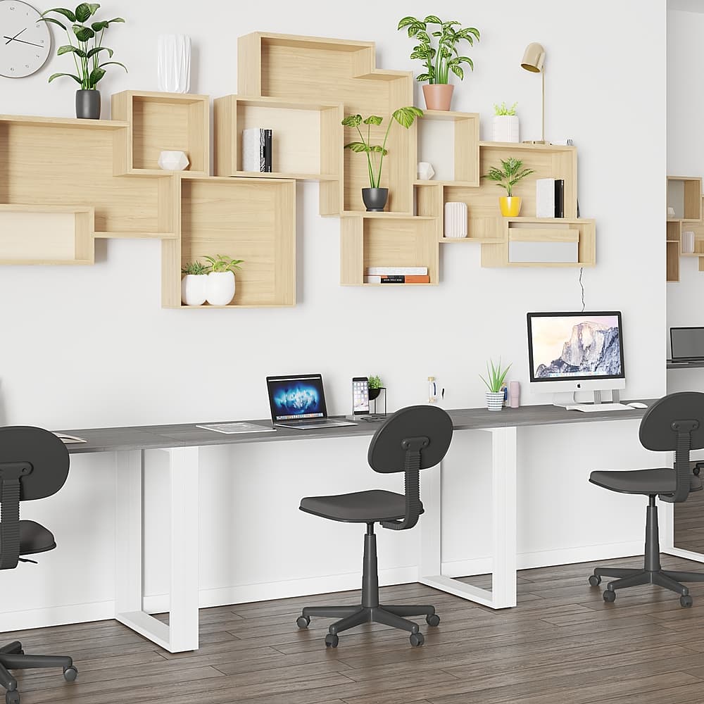 Alt View 15. Alamont Home - Kimberly Rectangle Industrial Laminate Office Desk - Rustic Gray.