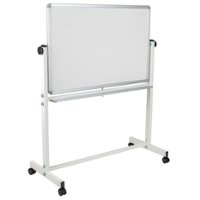 Flash Furniture - Hercules Series 45.25"W x 54.75"H Double-Sided Mobile White Board with Pen Tray - White - Front_Zoom
