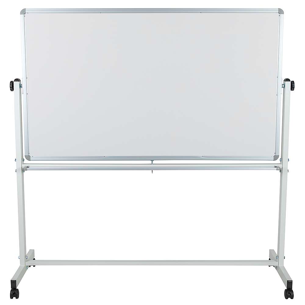 Flash Furniture HERCULES Series 62.5W x 62.25H Reversible Mobile Cork Bulletin Board and White Board with Pen Tray