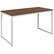 Front. Alamont Home - Tiverton Collection Rectangle Industrial Laminate Office Desk - Walnut Top/White Frame.