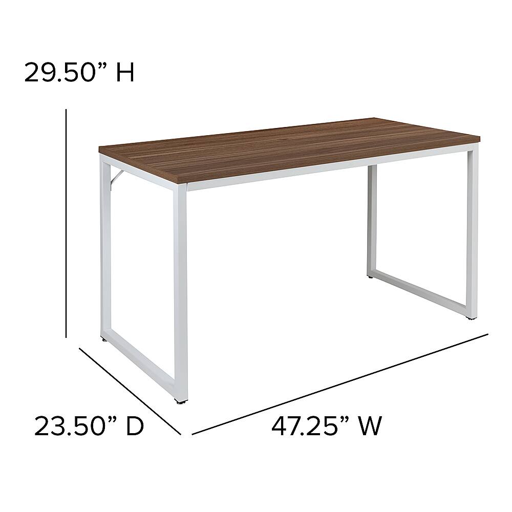 Alt View 13. Alamont Home - Tiverton Collection Rectangle Industrial Laminate Office Desk - Walnut Top/White Frame.
