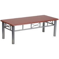 Flash Furniture - Laminate Coffee Table with Steel Frame - Mahogany - Front_Zoom