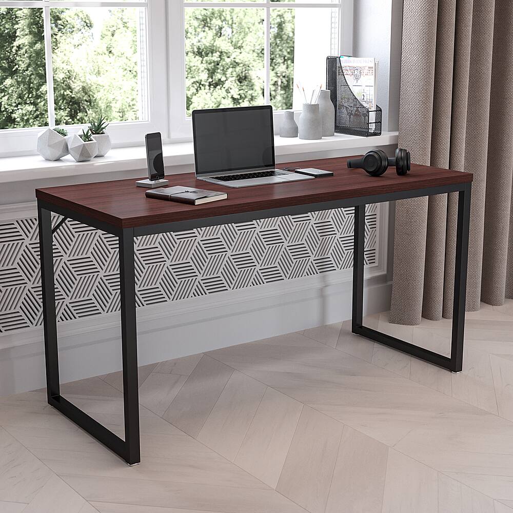 Alt View 12. Alamont Home - Tiverton Collection Rectangle Industrial Laminate Office Desk - Mahogany.