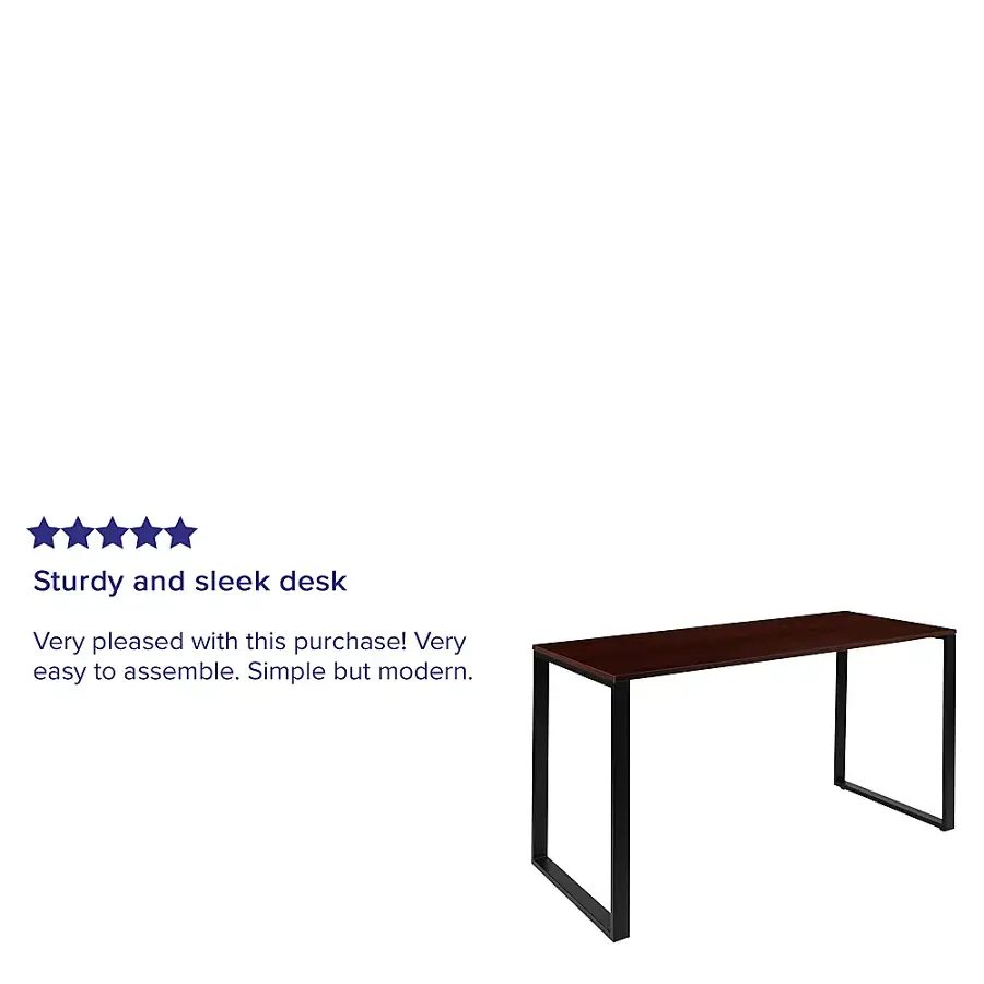 Alt View 39. Alamont Home - Tiverton Collection Rectangle Industrial Laminate  Office Desk - Mahogany.