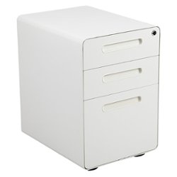 Flash Furniture - Wren Modern Steel 3-Drawer Filing Cabinet - White - Front_Zoom