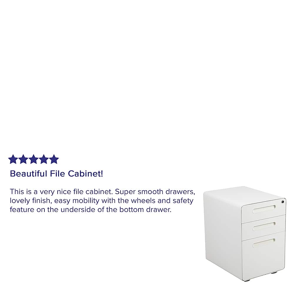 Alt View 39. Alamont Home - Wren Modern Steel 3-Drawer Filing Cabinet - White.
