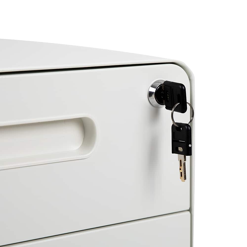 Alt View 19. Alamont Home - Wren Modern Steel 3-Drawer Filing Cabinet - White.