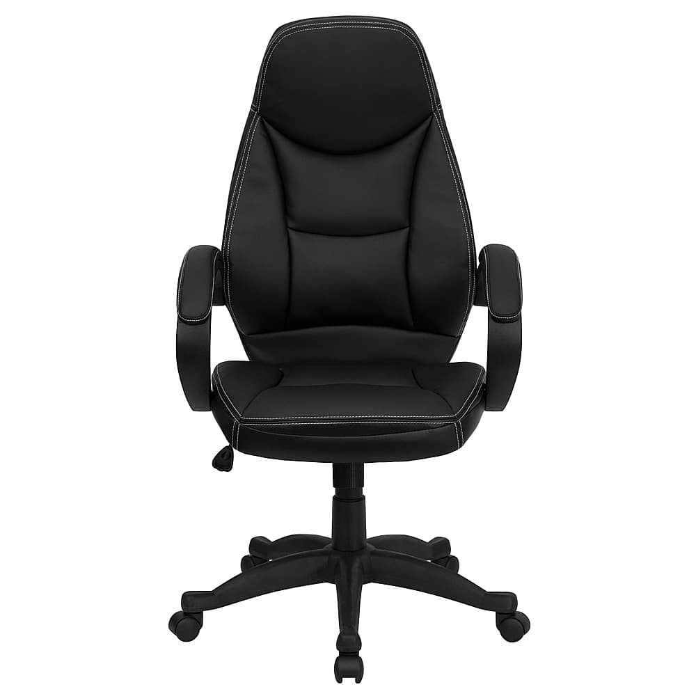 Flash Furniture – Leonard Contemporary Leather/Faux Leather Executive Swivel Office Chair – Black Sansujyuku sansujyuku.com