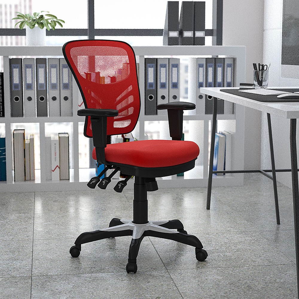Alt View 12. Alamont Home - Nicholas Contemporary Mesh Executive Swivel Office Chair - Red.