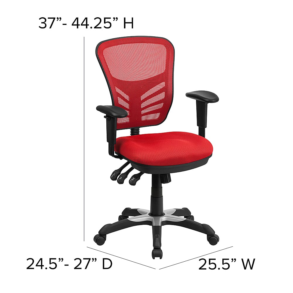 Alt View 13. Alamont Home - Nicholas Contemporary Mesh Executive Swivel Office Chair - Red.