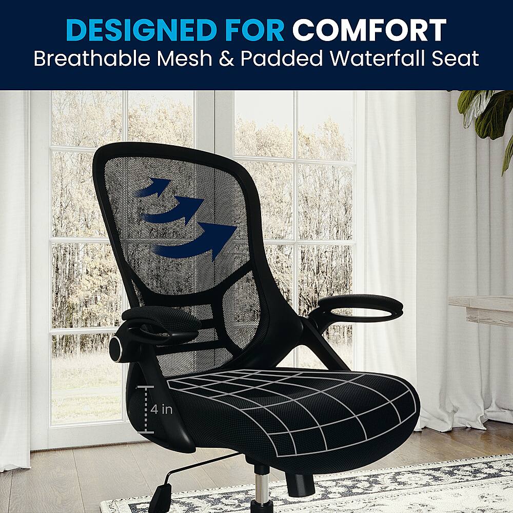 Designed for Comfort Breathable Mesh & Padded Waterfall Seat.