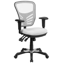 Flash Furniture - Nicholas Contemporary Mesh Executive Swivel Office Chair - White - Front_Zoom