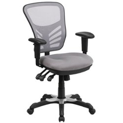 Flash Furniture - Nicholas Contemporary Mesh Executive Swivel Office Chair - Gray - Front_Zoom