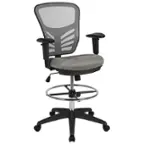 Front. Alamont Home - Tyler Contemporary Mesh Drafting Stool - Light Gray Mesh/Black Frame.