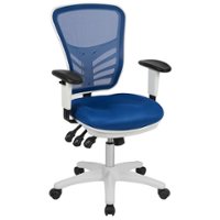 Flash Furniture - Nicholas Contemporary Mesh Executive Swivel Office Chair - Blue Mesh/White Frame - Front_Zoom