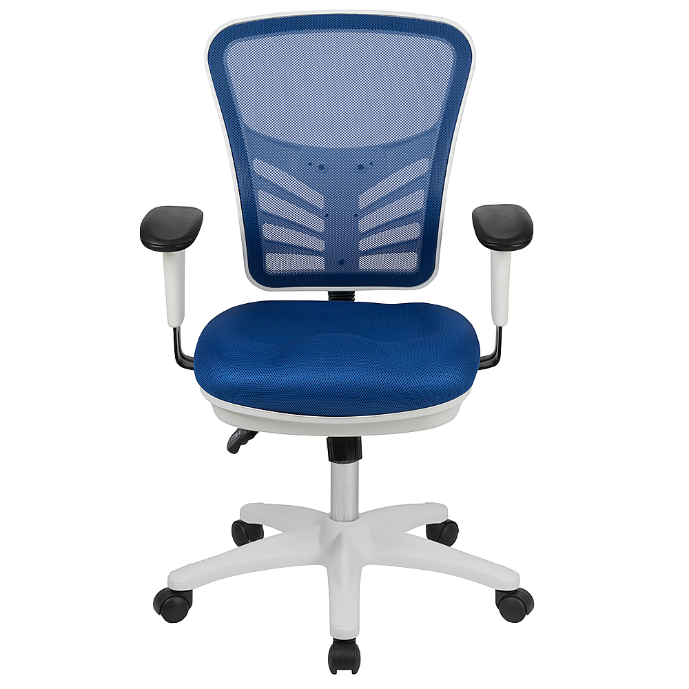 Alt View 11. Alamont Home - Nicholas Contemporary Mesh Executive Swivel Office Chair - Blue Mesh/White Frame.