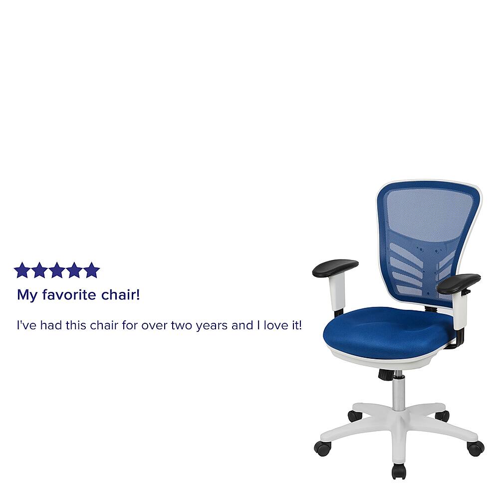 Alt View 39. Alamont Home - Nicholas Contemporary Mesh Executive Swivel Office Chair - Blue Mesh/White Frame.
