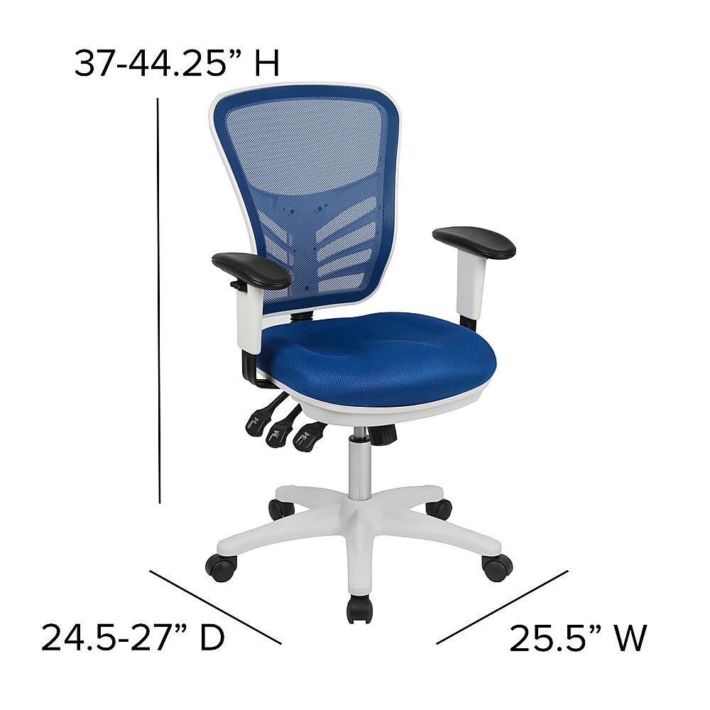 Alt View 13. Alamont Home - Nicholas Contemporary Mesh Executive Swivel Office Chair - Blue Mesh/White Frame.