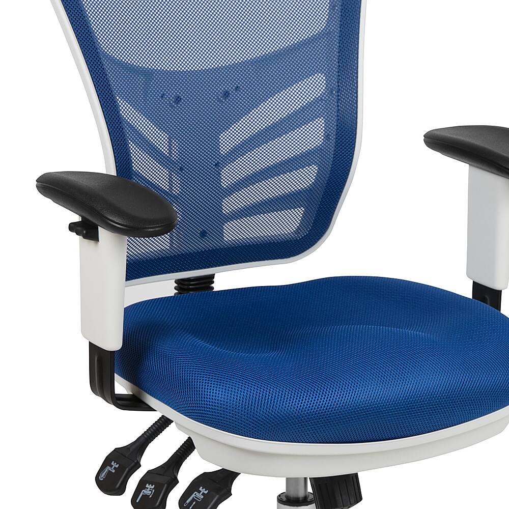 Alt View 15. Alamont Home - Nicholas Contemporary Mesh Executive Swivel Office Chair - Blue Mesh/White Frame.
