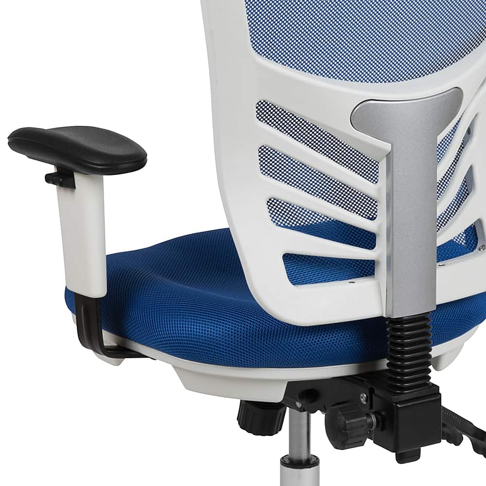 Alt View 19. Alamont Home - Nicholas Contemporary Mesh Executive Swivel Office Chair - Blue Mesh/White Frame.