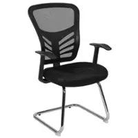 Alamont Home - Steve  Contemporary Mesh Side Chair - Upholstered - Black - Front_Zoom