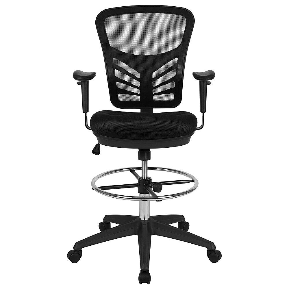Alt View 11. Alamont Home - Tyler Contemporary Mesh Drafting Stool - Black Mesh/Black Frame.