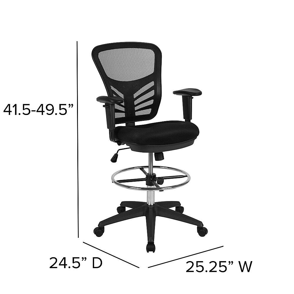 Alt View 13. Alamont Home - Tyler Contemporary Mesh Drafting Stool - Black Mesh/Black Frame.