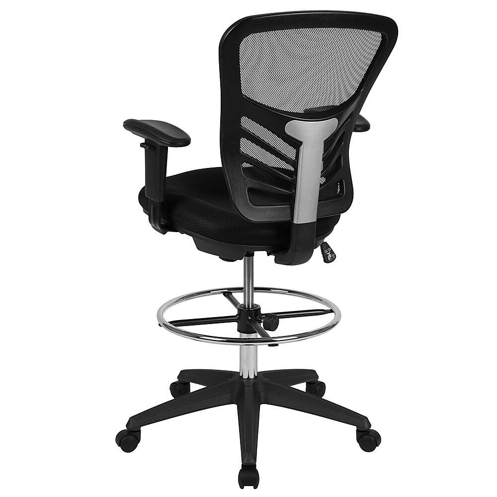 Alt View 14. Alamont Home - Tyler Contemporary Mesh Drafting Stool - Black Mesh/Black Frame.