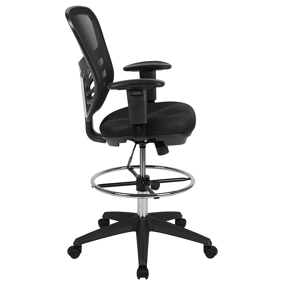 Alt View 16. Alamont Home - Tyler Contemporary Mesh Drafting Stool - Black Mesh/Black Frame.