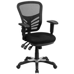 Flash Furniture - Nicholas Contemporary Mesh Executive Swivel Office Chair - Black - Front_Zoom
