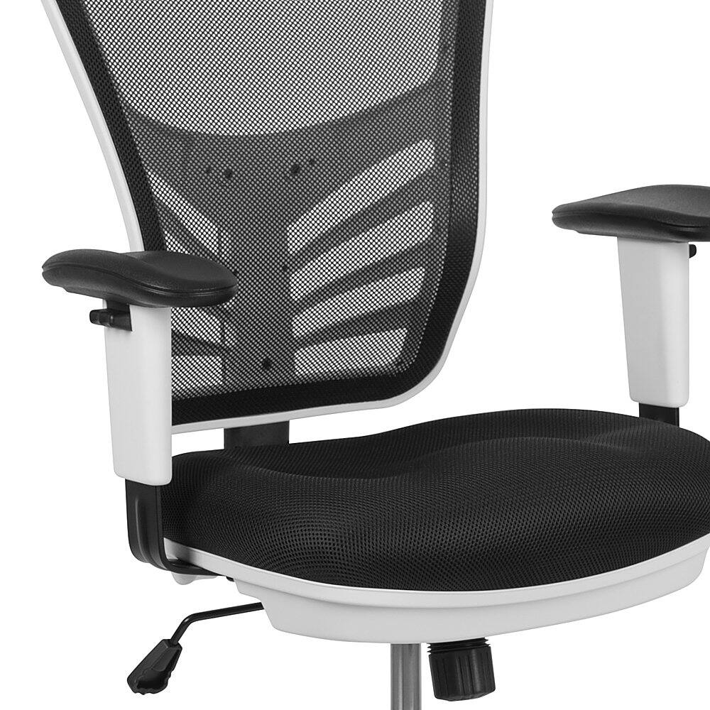Alt View 15. Alamont Home - Tyler Contemporary Mesh Drafting Stool - Black Mesh/White Frame.