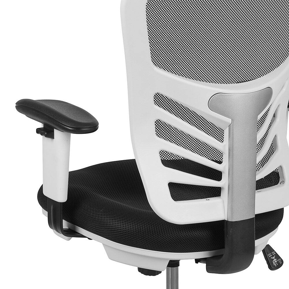 Alt View 19. Alamont Home - Tyler Contemporary Mesh Drafting Stool - Black Mesh/White Frame.