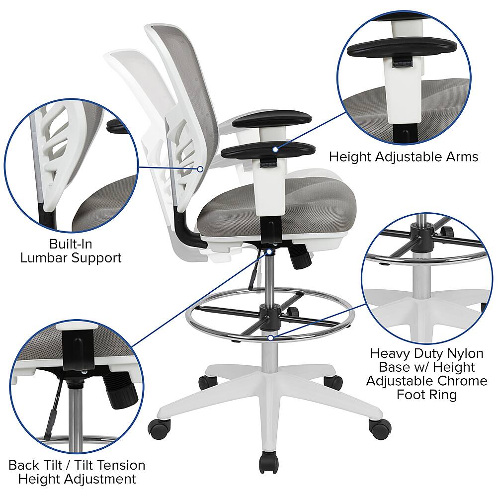 Customer Reviews: Alamont Home Tyler Contemporary Mesh Drafting Stool ...