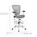 Alt View 13. Alamont Home - Tyler Contemporary Mesh Drafting Stool - Light Gray Mesh/White Frame.