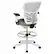 Alt View 14. Alamont Home - Tyler Contemporary Mesh Drafting Stool - Light Gray Mesh/White Frame.