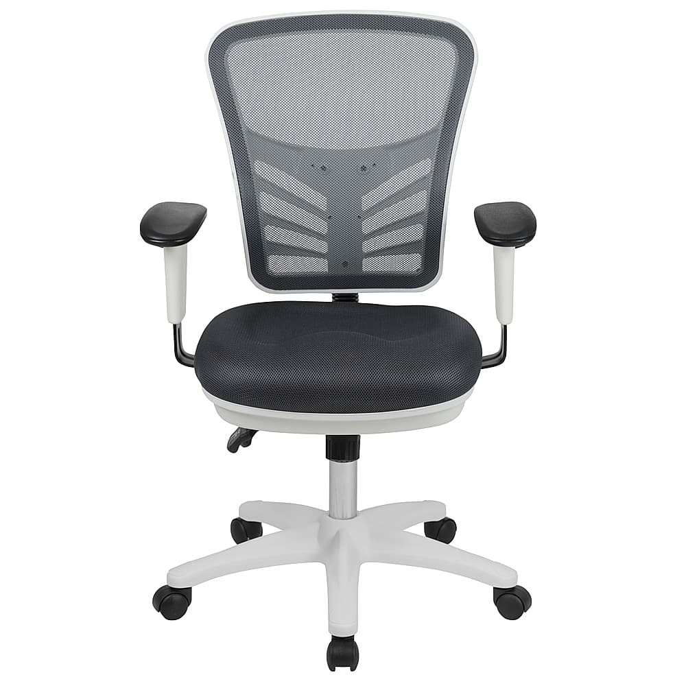 Alt View 11. Alamont Home - Nicholas Contemporary Mesh Executive Swivel Office Chair - Dark Gray Mesh/White Frame.