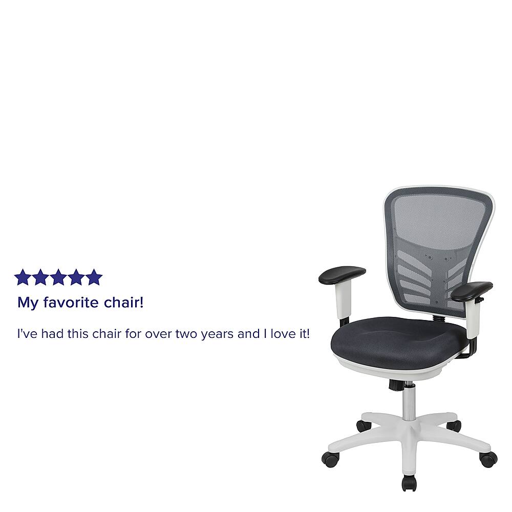 Alt View 39. Alamont Home - Nicholas Contemporary Mesh Executive Swivel Office Chair - Dark Gray Mesh/White Frame.