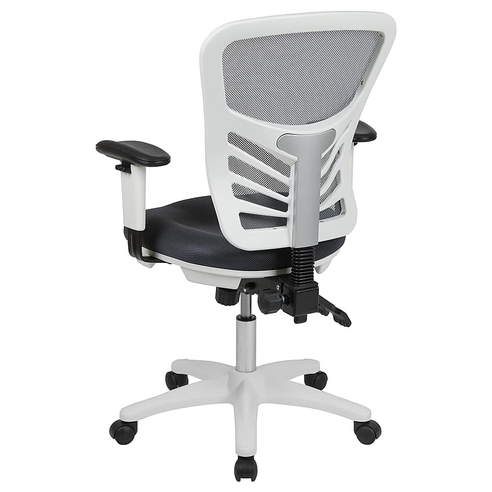 Alt View 14. Alamont Home - Nicholas Contemporary Mesh Executive Swivel Office Chair - Dark Gray Mesh/White Frame.