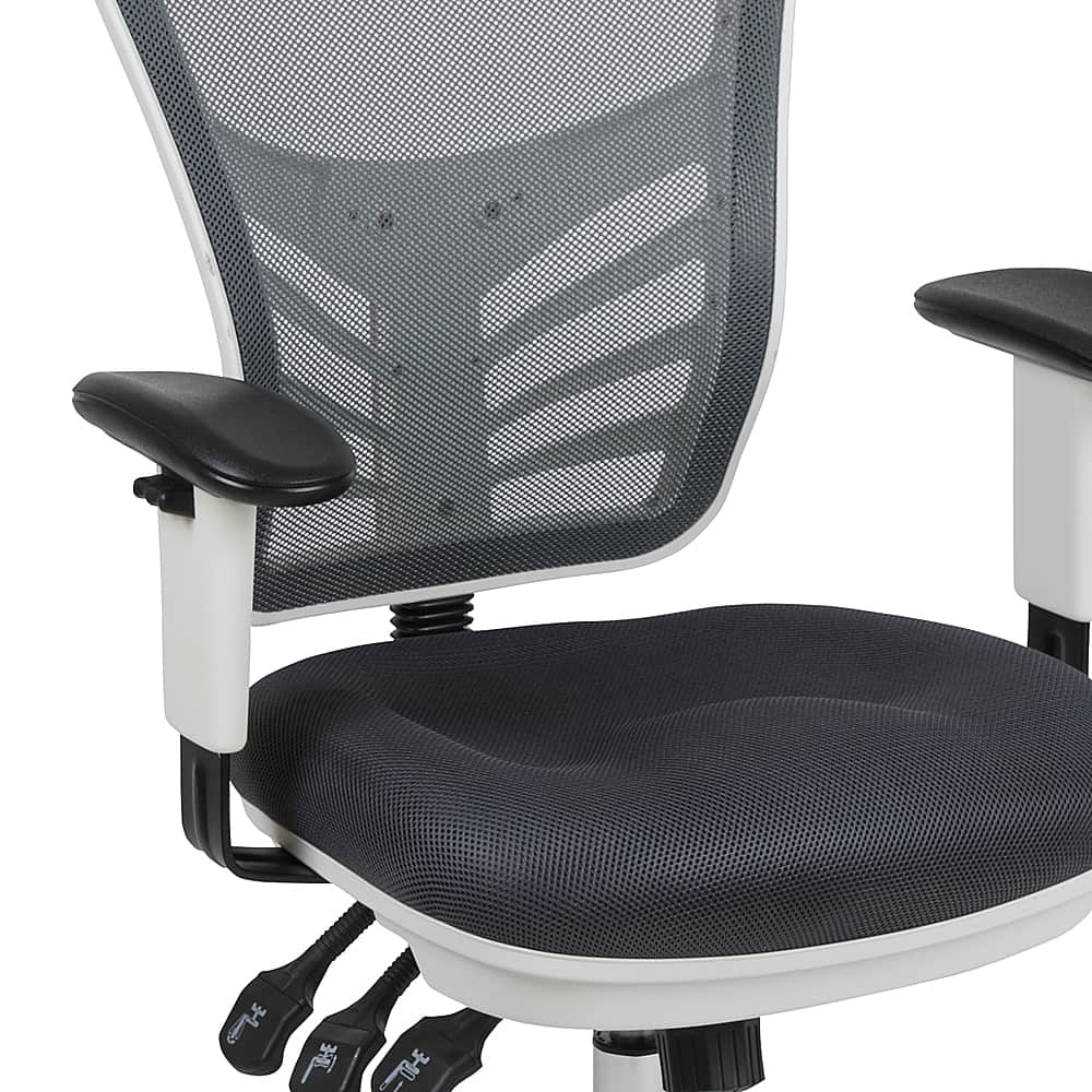 Alt View 15. Alamont Home - Nicholas Contemporary Mesh Executive Swivel Office Chair - Dark Gray Mesh/White Frame.
